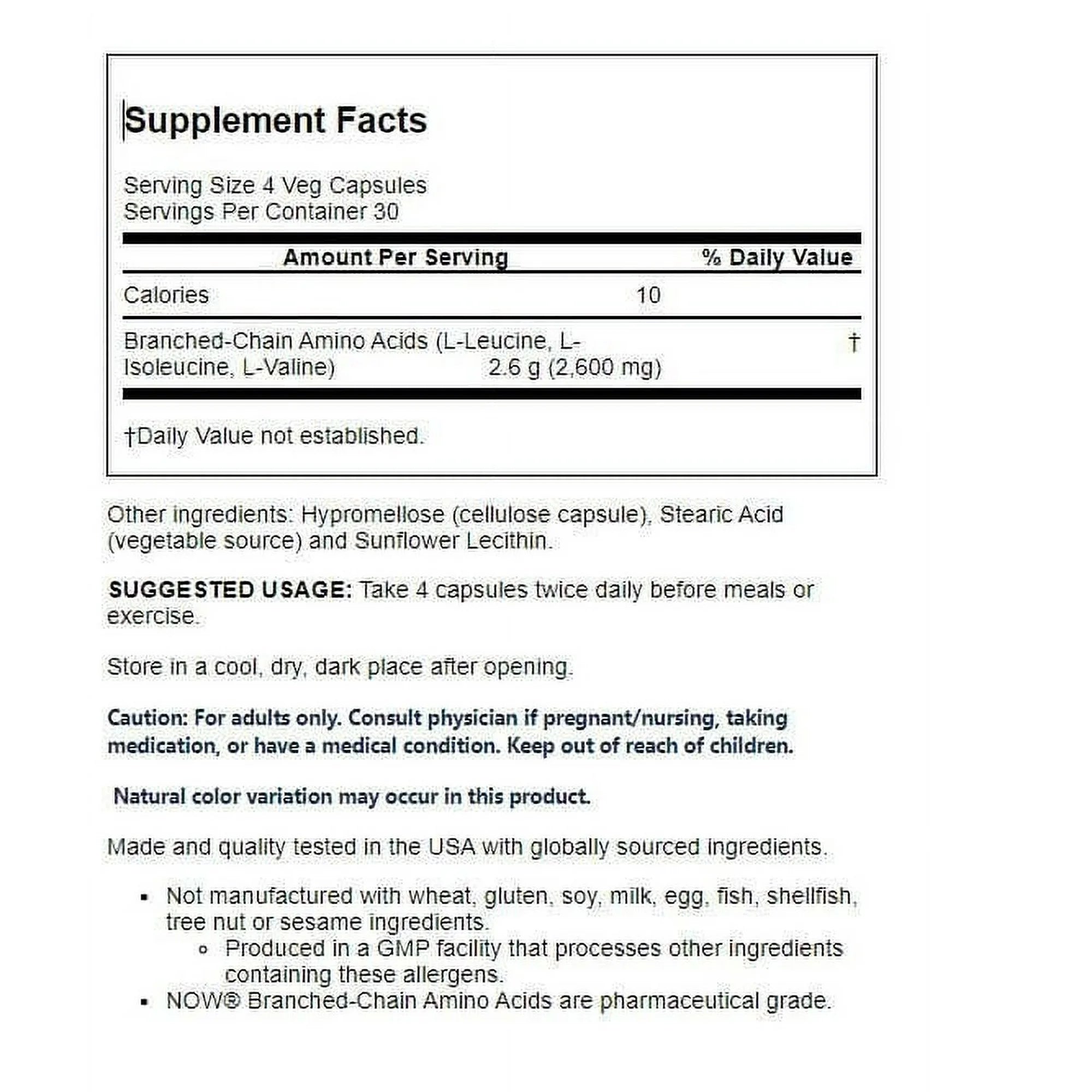 NOW Foods, Sports, Branched-Chain Amino Acids, 120 Veg Capsules
