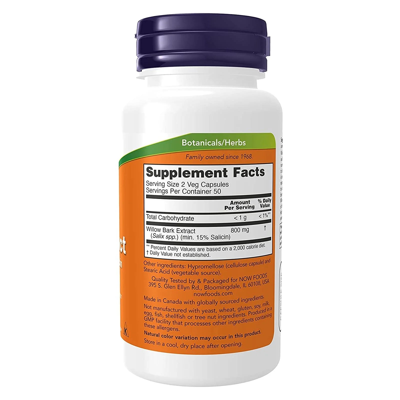 NOW Foods, Willow Bark Extract, 400 mg, 100 Veg Capsules