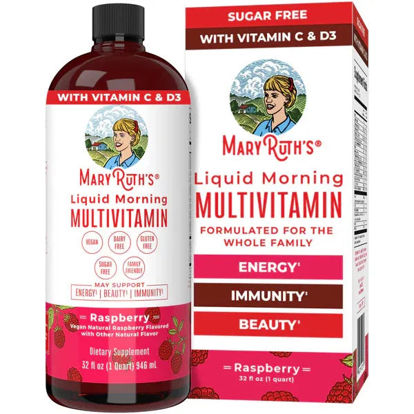 Morning Multivitamin Liquid, Raspberry, 32 oz