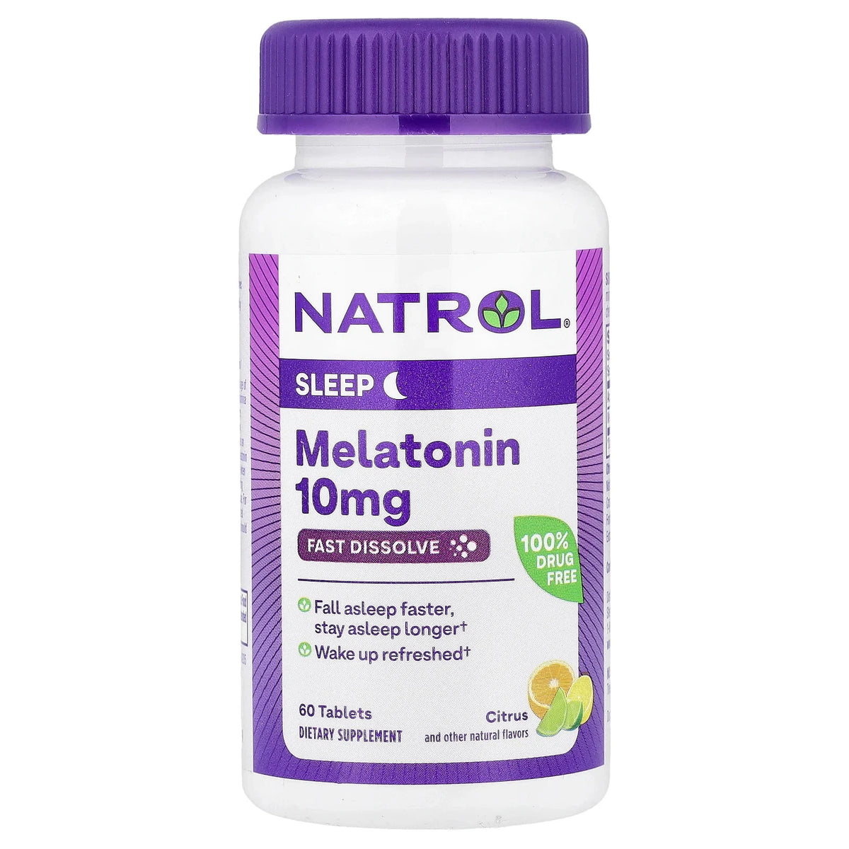 Natrol Fast Dissolve Melatonin 10 mg Tablets, Citrus Natural Flavor 60 ea