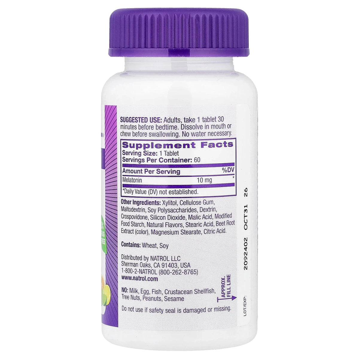 Natrol Fast Dissolve Melatonin 10 mg Tablets, Citrus Natural Flavor 60 ea