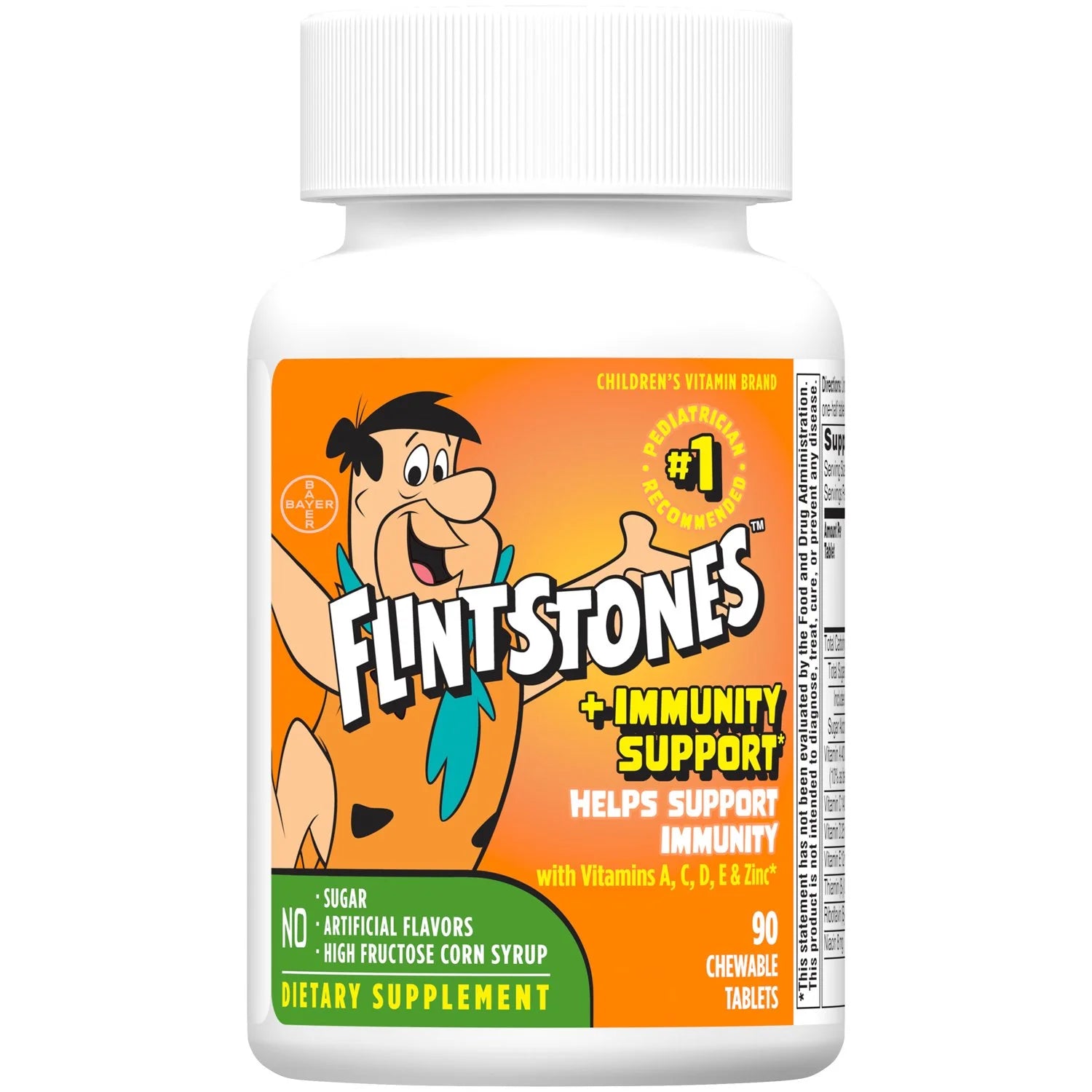 Flintstones Chewable Multivitamin + Immune Support, Vitamin C, Zinc for Kids, 90 Count