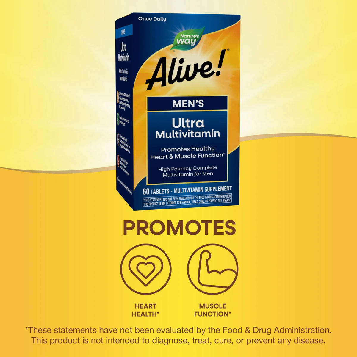 Nature’s Way Alive! Men’s Ultra Potency Complete Multivitamin, B-Vitamins, 60 Tablets
