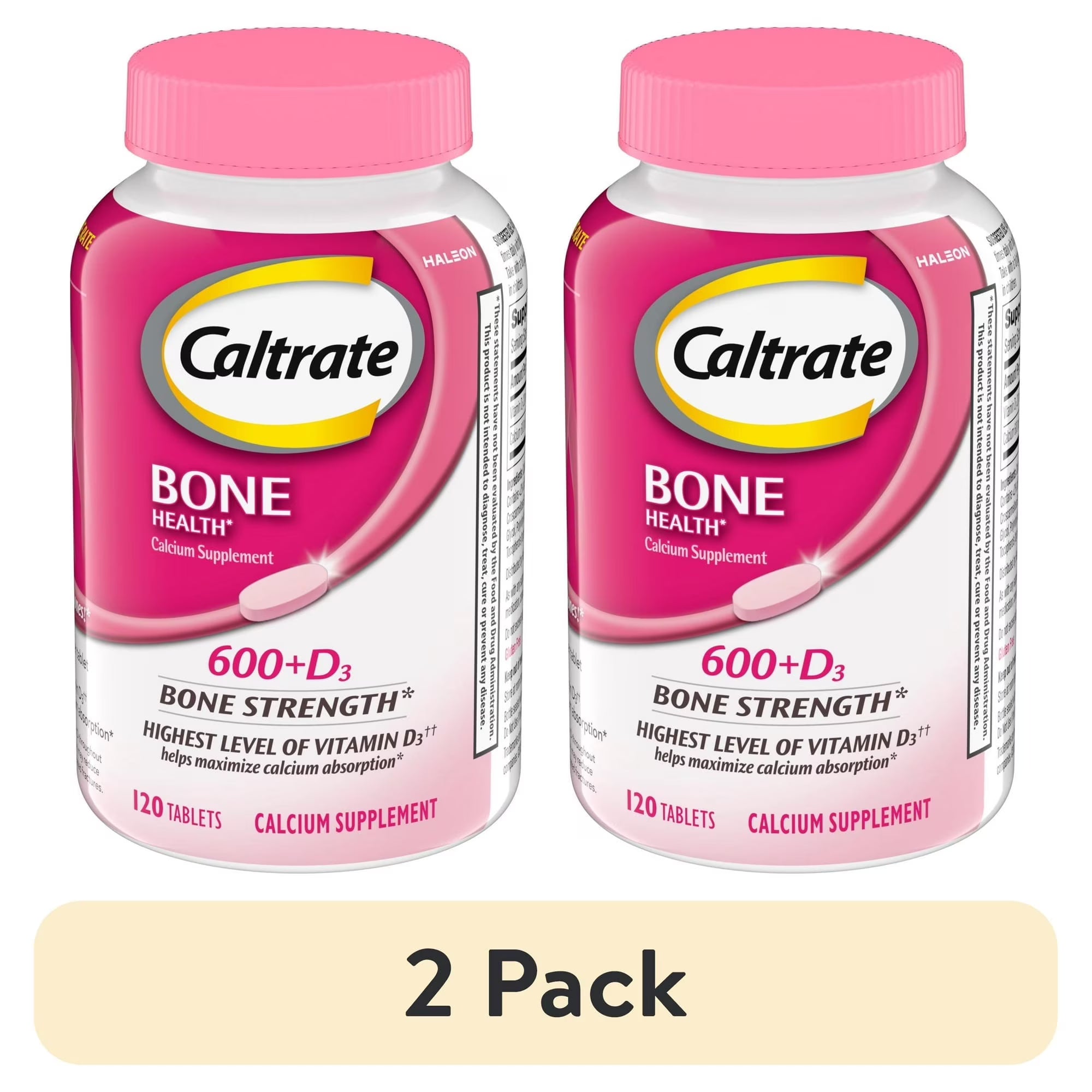 Caltrate 600+D3 Calcium and Vitamin D Supplement Tablets - 120 Count