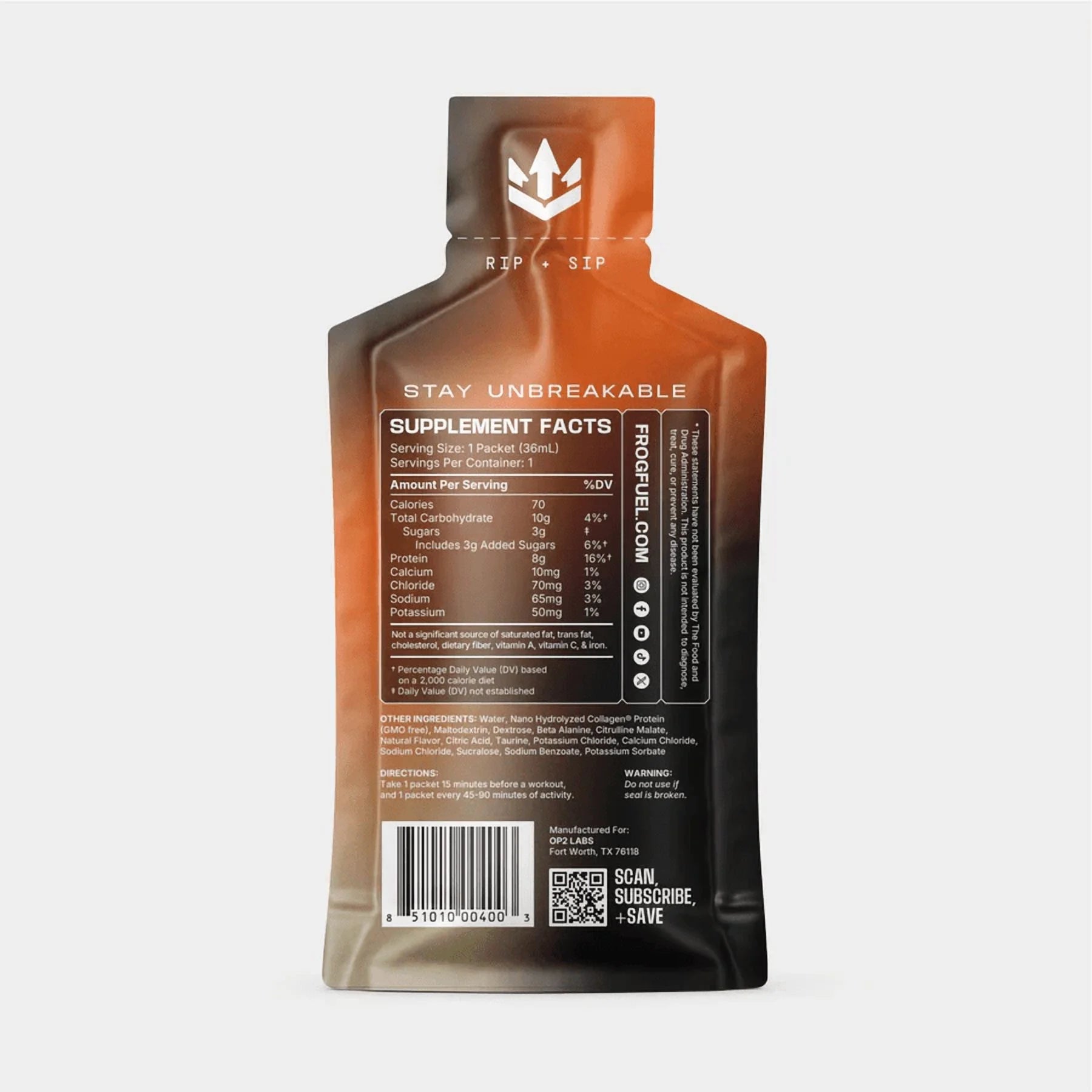 Frog Fuel Ultra Pre Workout Shot & Energy Gel,  Berry, 1.2 oz Packets, 24 Pack