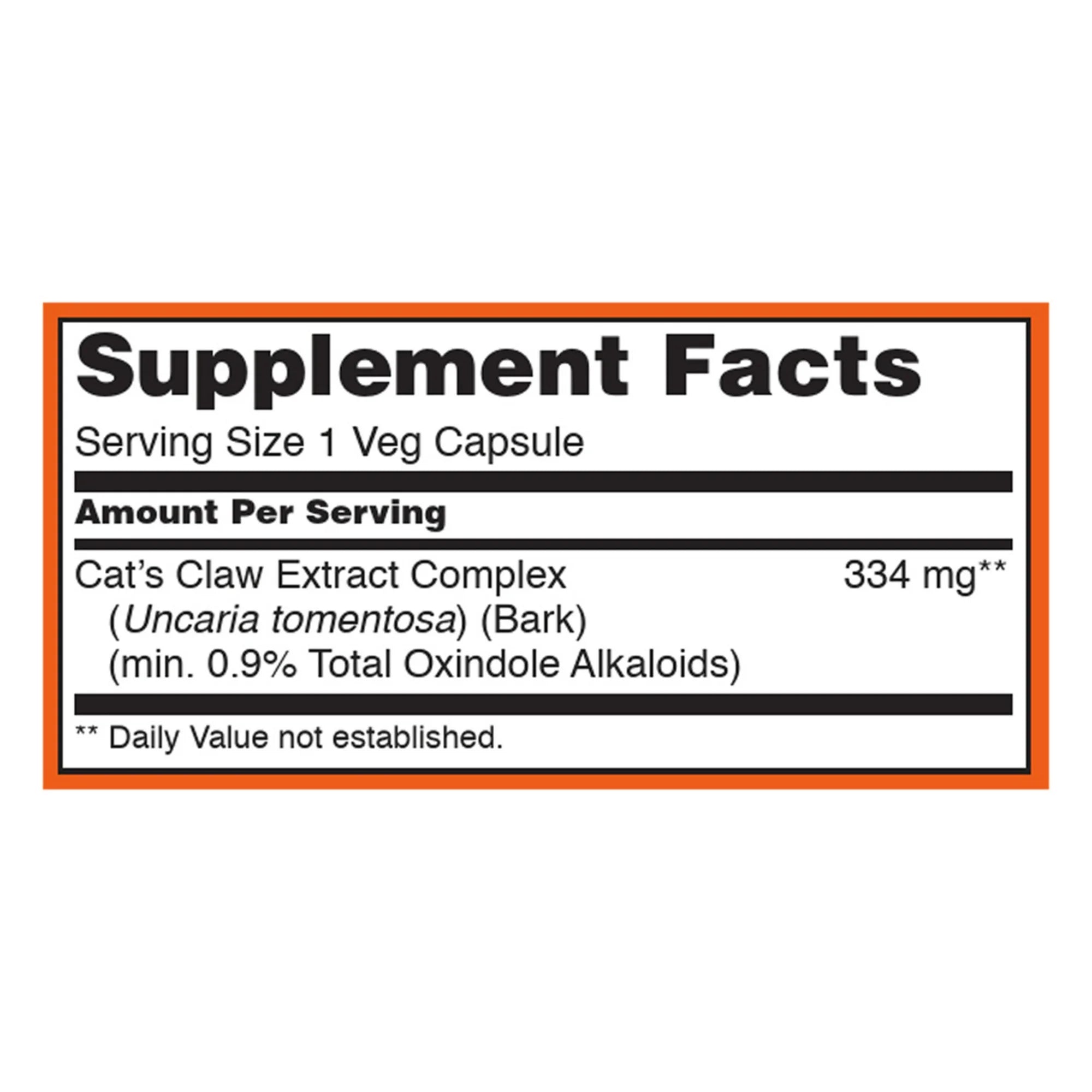 NOW Foods, Cat's Claw Extract, 334 mg, 120 Veg Capsules