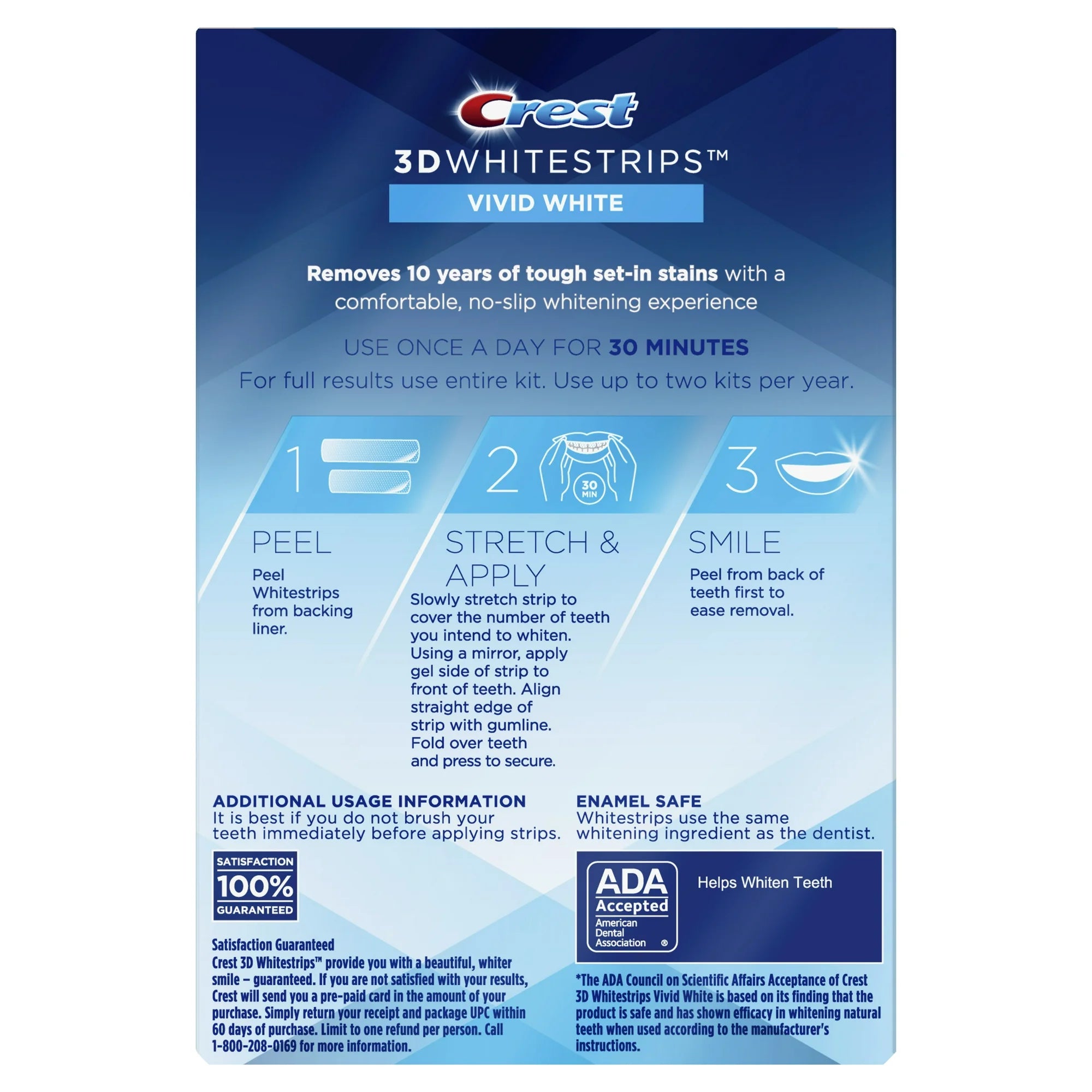 Crest 3D Whitestrips Vivid White Teeth Whitening Kit, 24 Strips