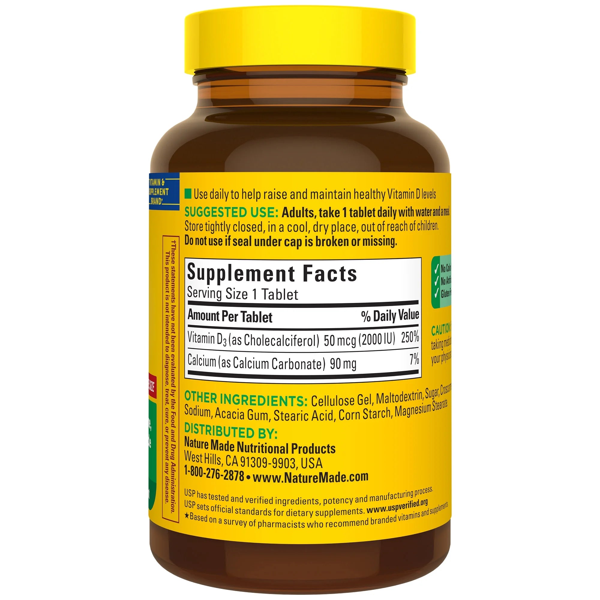 Nature Made Vitamin D3 2000 IU (50 mcg) Tablets, Vitamin D Supplement for Bone and Immune Health Support, 220 Count
