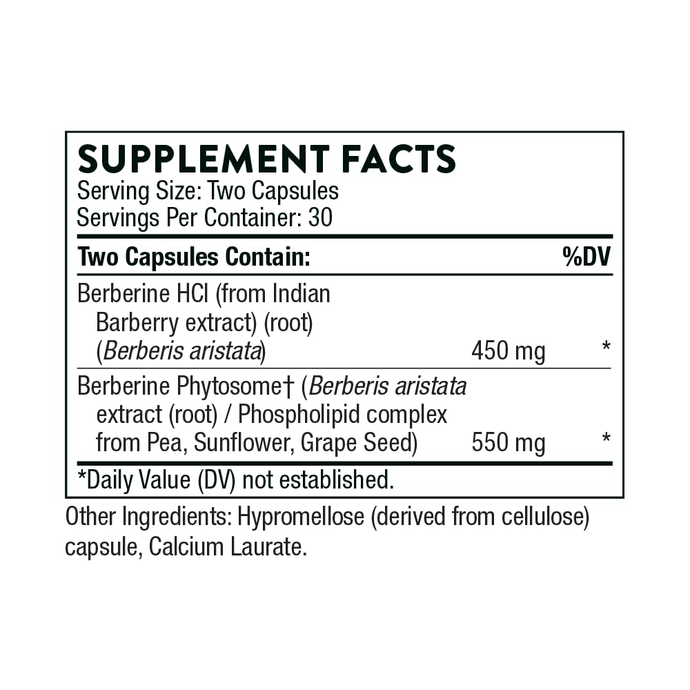Thorne, Berberine, 1,000 mg, 60 Capsules (500 mg per Capsule)