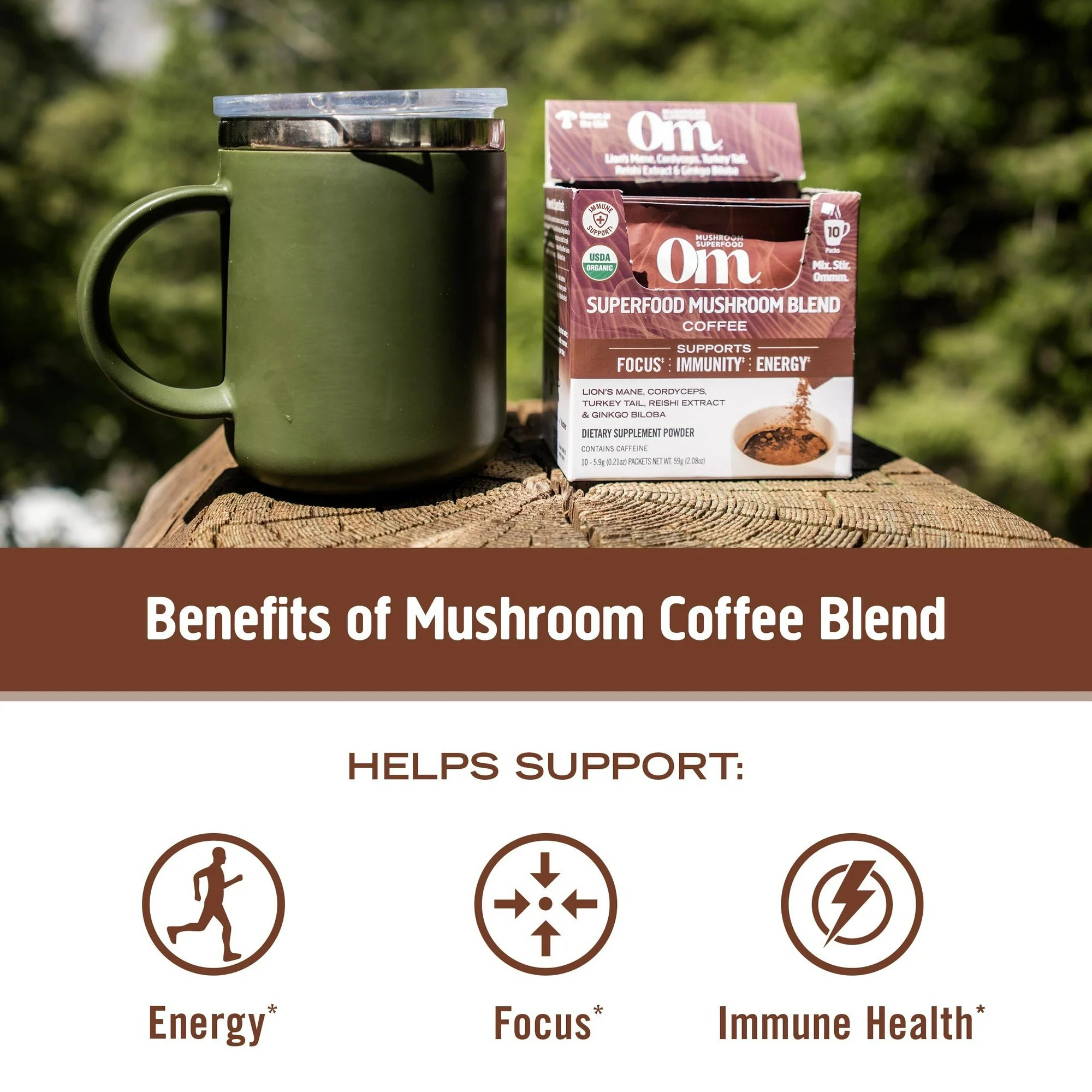 OM Mushroom Superfood Mushroom Coffee Blend, Organic - 6.24 oz