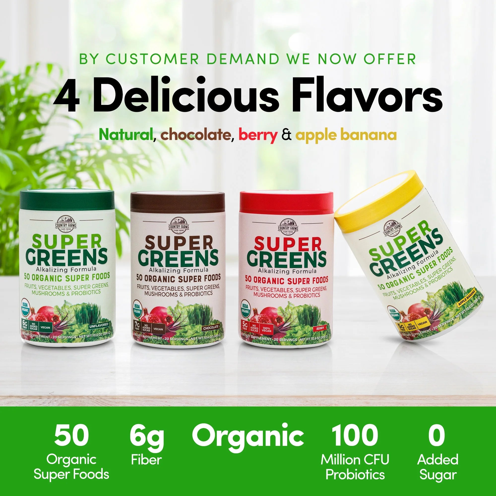 Country Farms Super Green Drink Mix Berry 10.6 oz