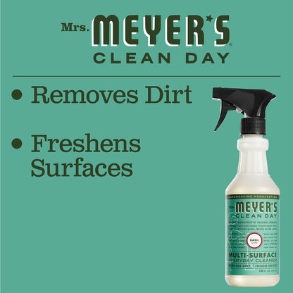MRS. MEYER'S CLEAN DAY Multi-Surface Cleaner Concentrate, Use to Clean Floors, Tile, Counters, Basil, 32 fl. oz - Pack of 2