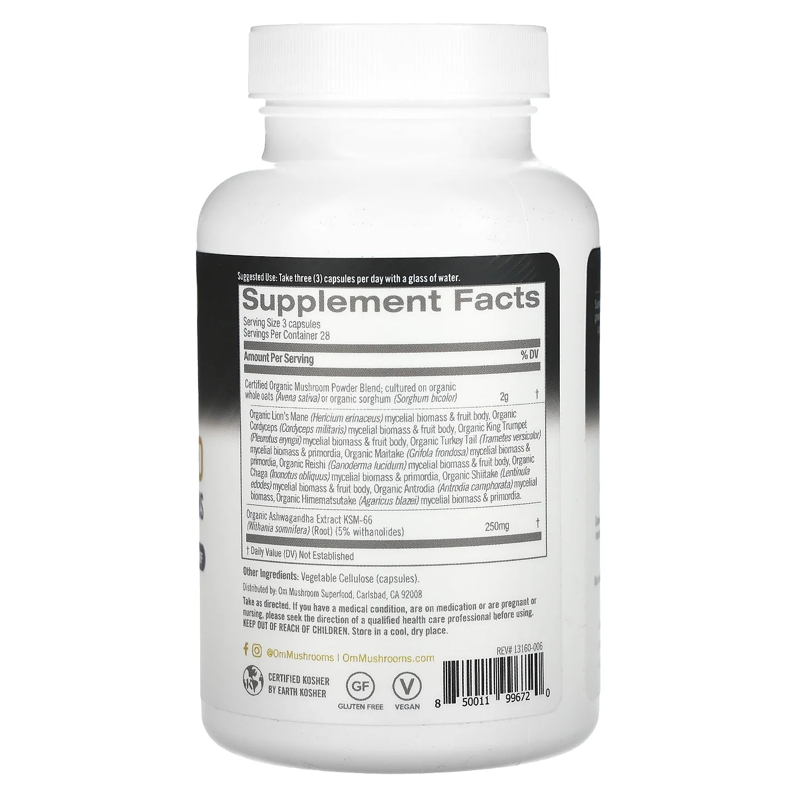 Om Mushrooms - Mushroom Superfood - Mushroom Master Blend 84ct Capsules