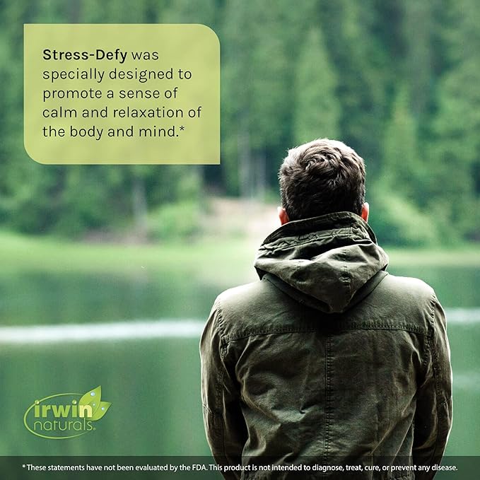 Irwin Naturals Stress-Defy Mood Support – 84 Liquid Soft-Gels – Calm, Balance & Emotional Wellness