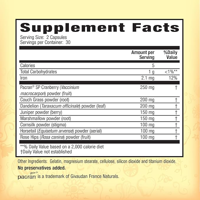 Nature's Secret Urinary Flush & Support with Cranberry Promotes Healthy Bladder & Urinary Tract - 8 Botanical Concentrate Blends to Flush & Soothe - Healthy Elimination & Detoxification - 60 Capsules