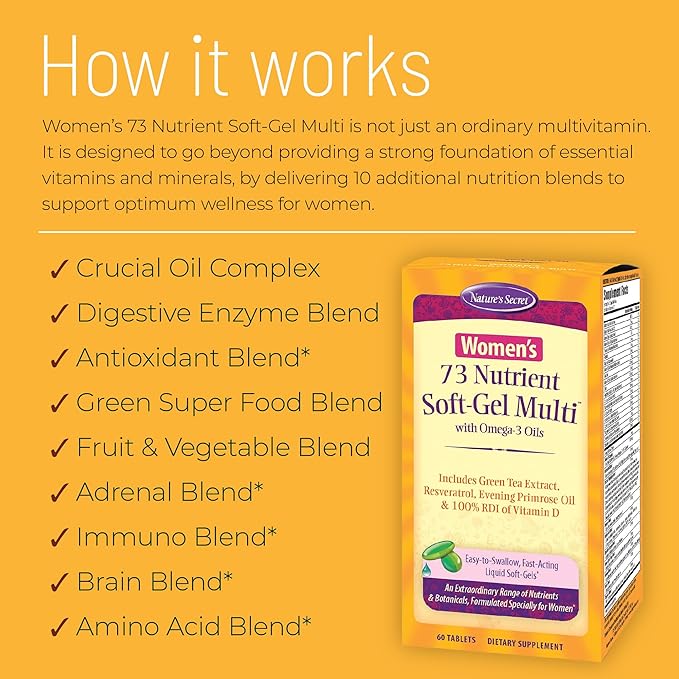 Nature's Secret Women's 73 Nutrient Soft-Gel Multi Vitamin, 60-Count