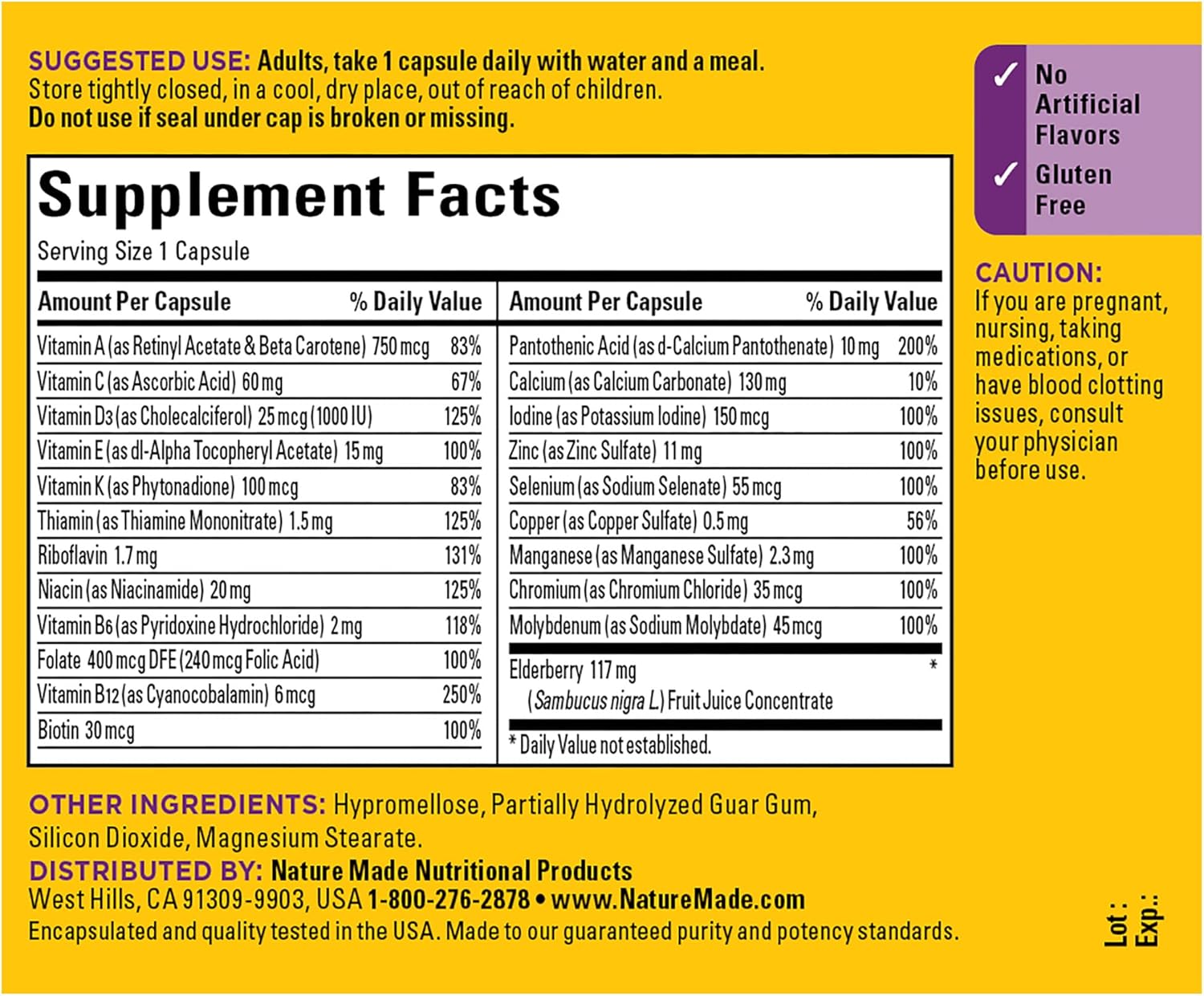 Nature Made Multi + Elderberry 60 Caps