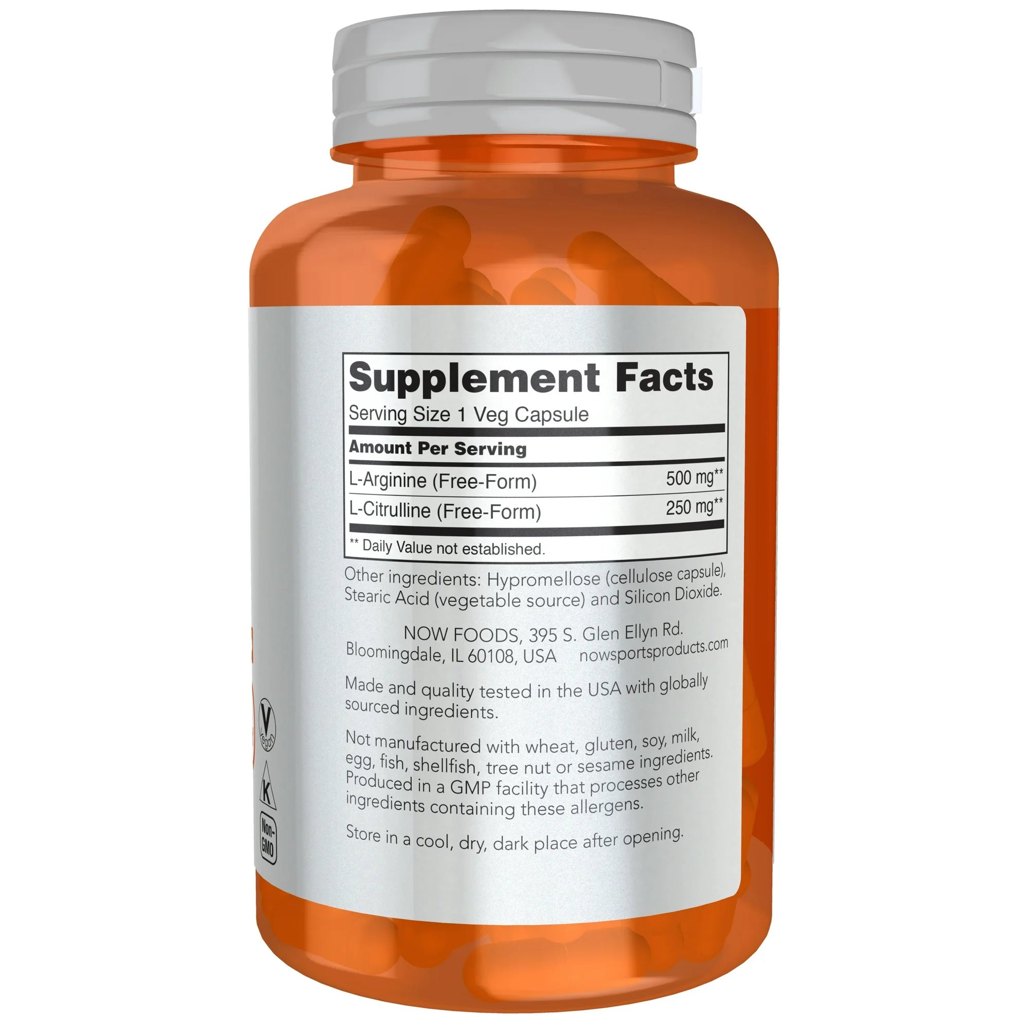 ARGININE 500mg & CITRULLINE 250MG 120 VCAPS