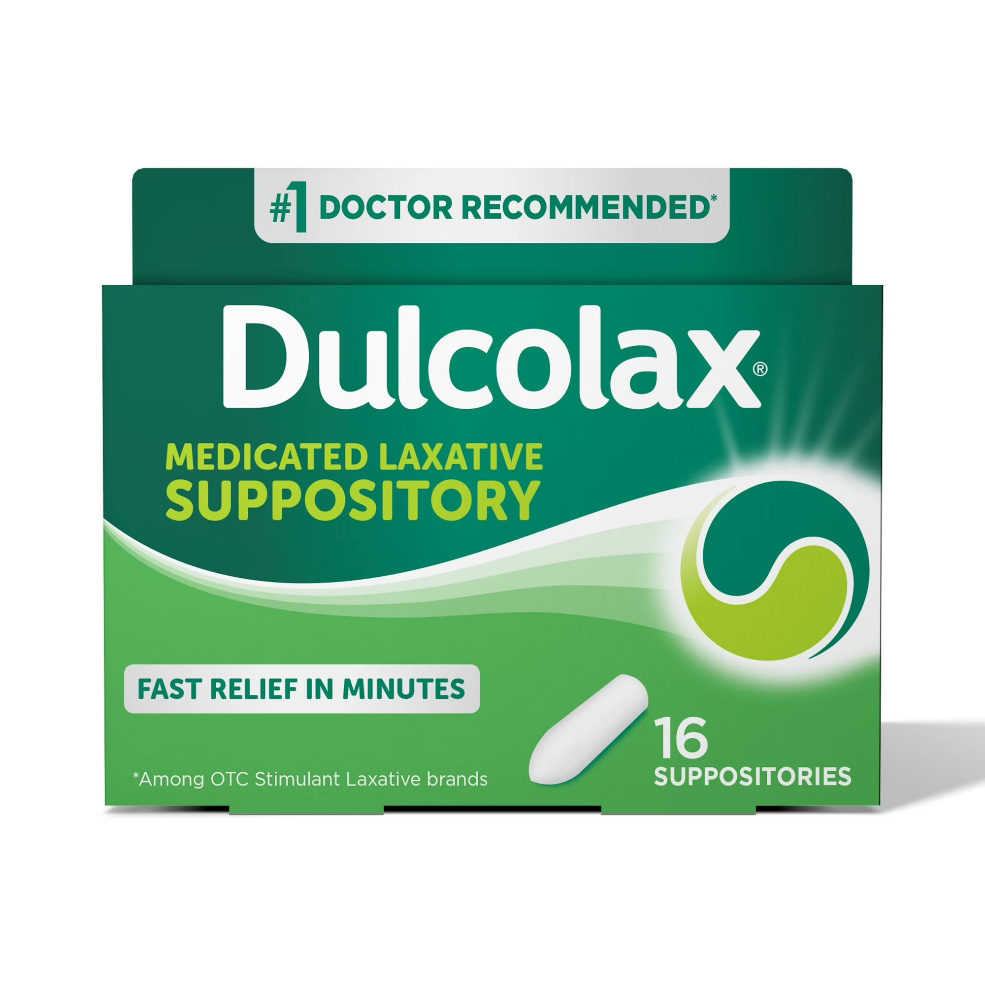 Dulcolax Laxative Suppository for Gentle, Overnight Constipation Relief with Bisacodyl USP 10 mg, 16ct.