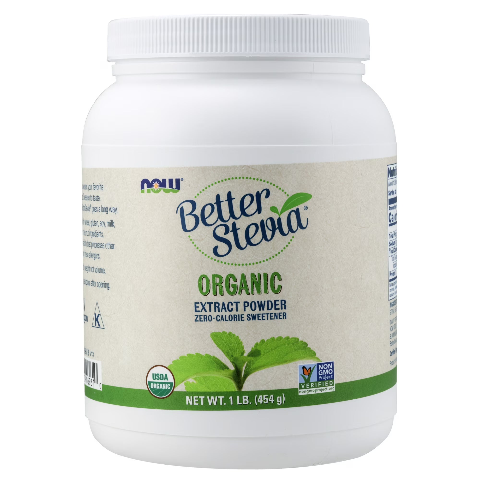 NOW Foods BetterStevia Organic Zero-Calorie Extract Powder, Keto Friendly, Suitable for Diabetics, No Erythritol, 1 Pound