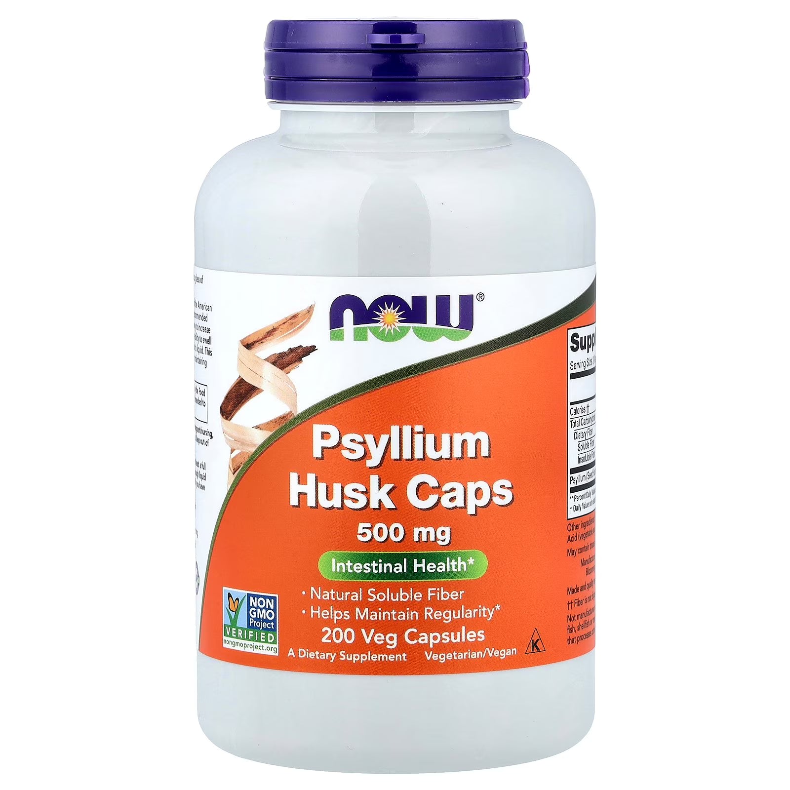 NOW Foods - Psyllium Husk 500 mg. - 200 Vegetable Capsule(s)