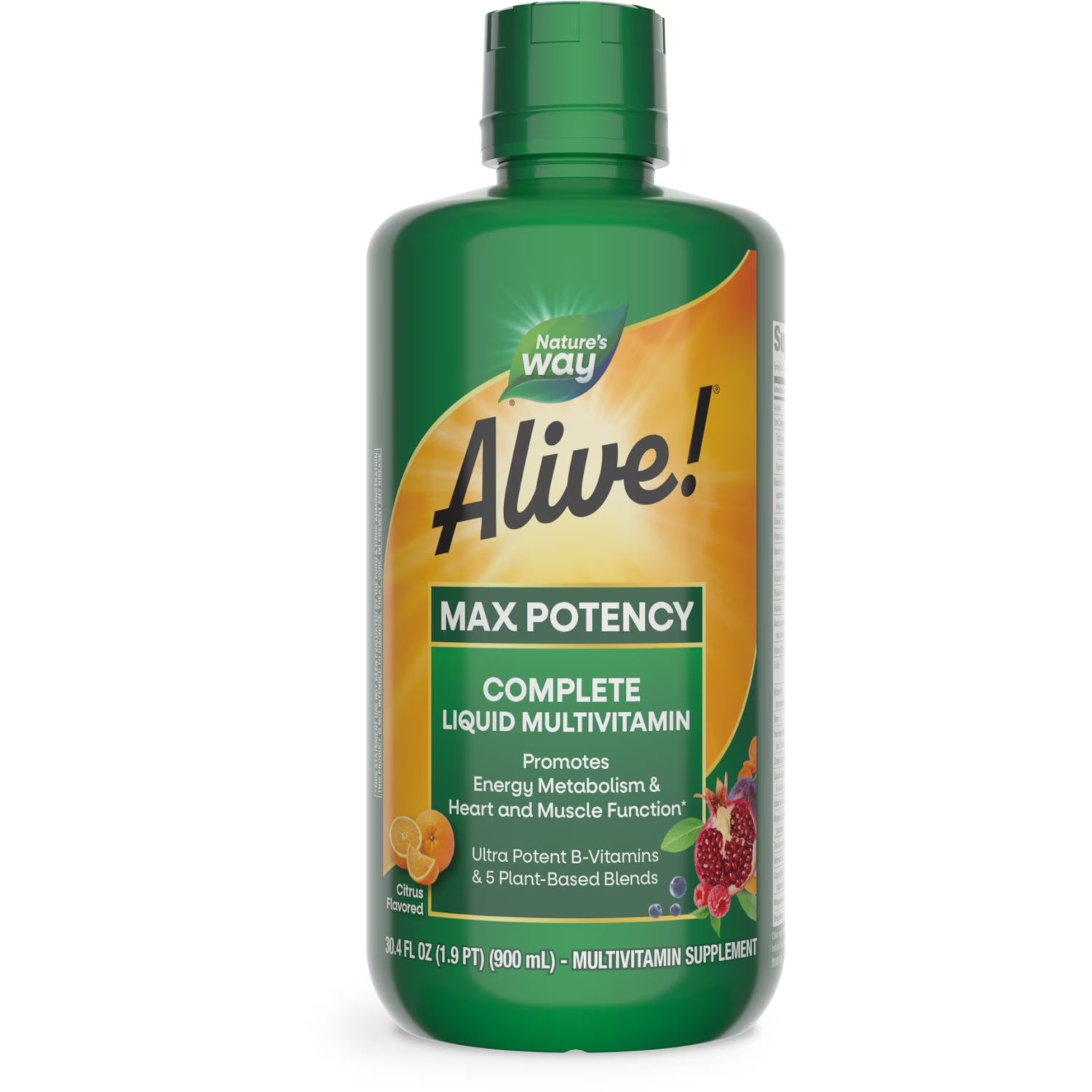Nature's Way Alive! Max Potency Complete Liquid Multivitamin, Citrus Flavored, Unisex, 30.4 Fl Oz
