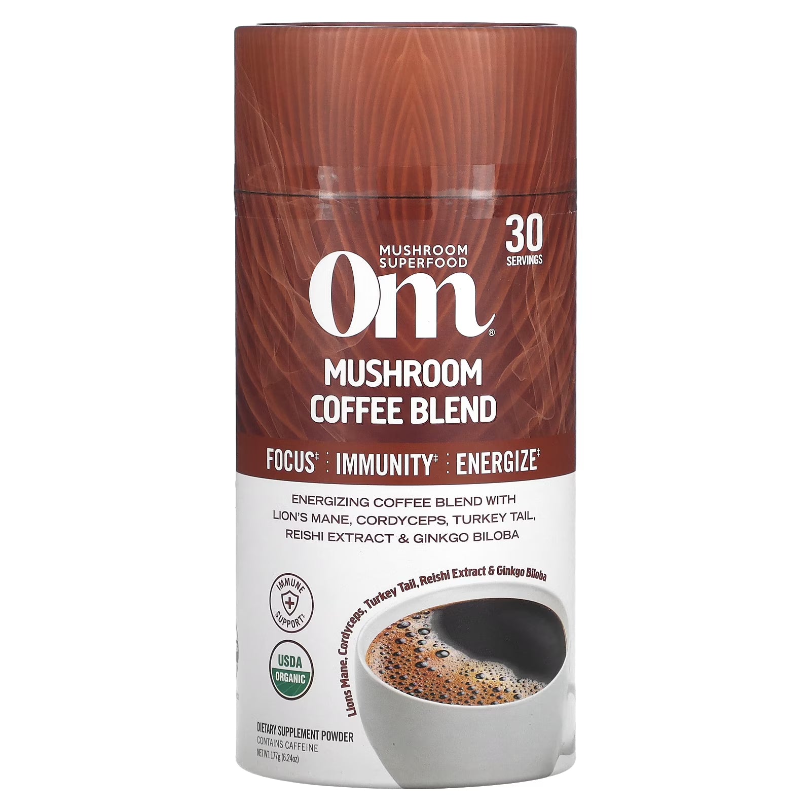 OM Mushroom Superfood Mushroom Coffee Blend, Organic - 6.24 oz