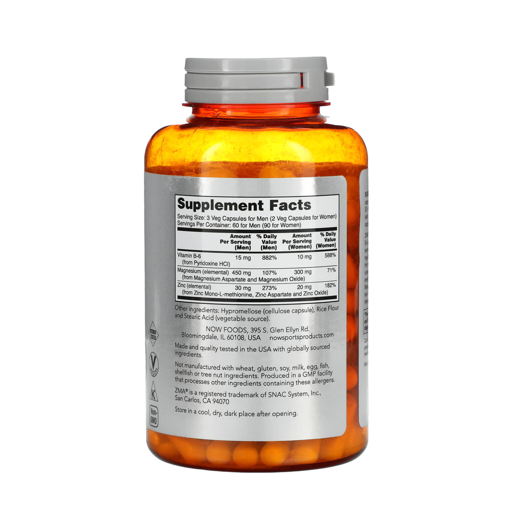 NOW Foods, Sports, ZMA, Sports Recovery, 180 Veg Capsules