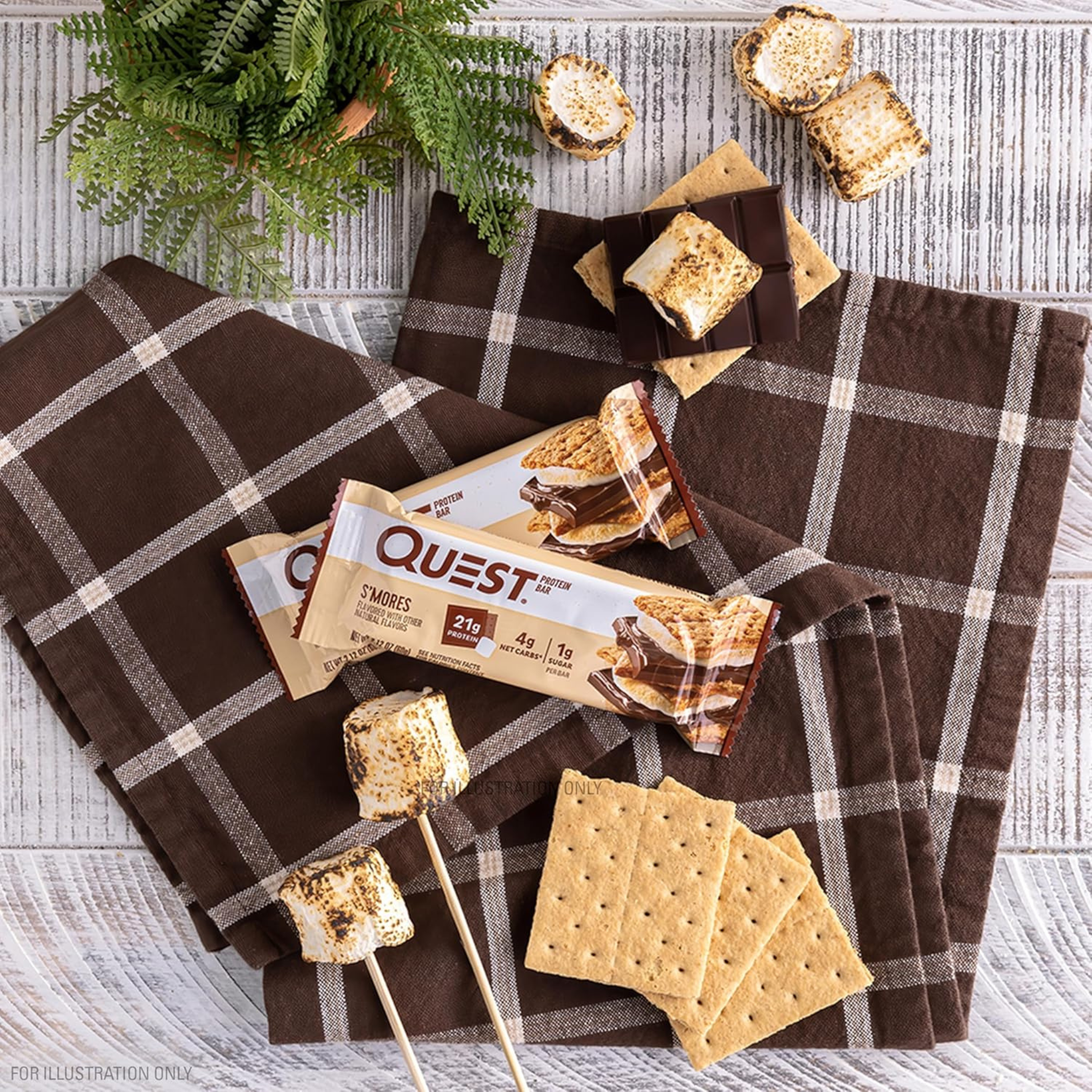 Quest Nutrition, Protein Bar, S'Mores, 4 Bars, 2.12 oz (60 g) Each