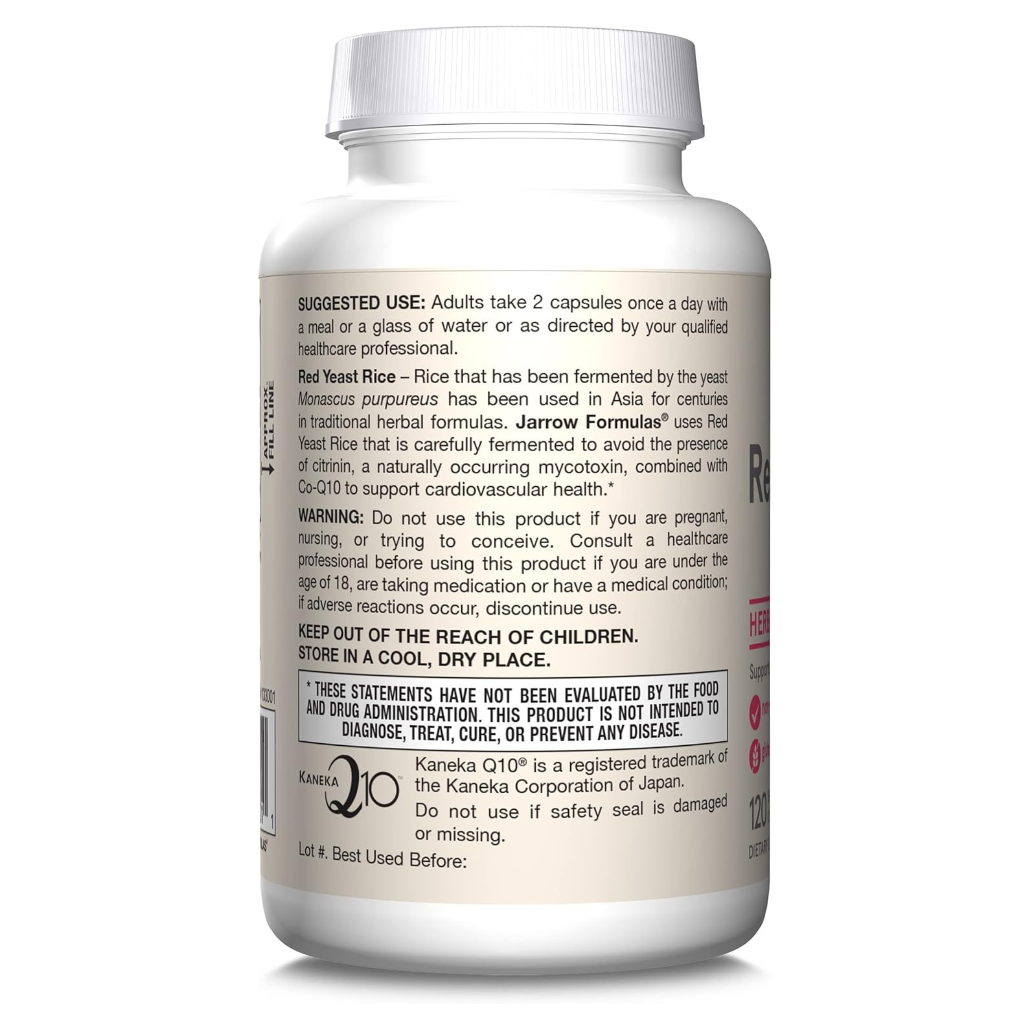 Jarrow Formulas, Vegan Red Yeast Rice + Co-Q10, 120 Veggie Capsules