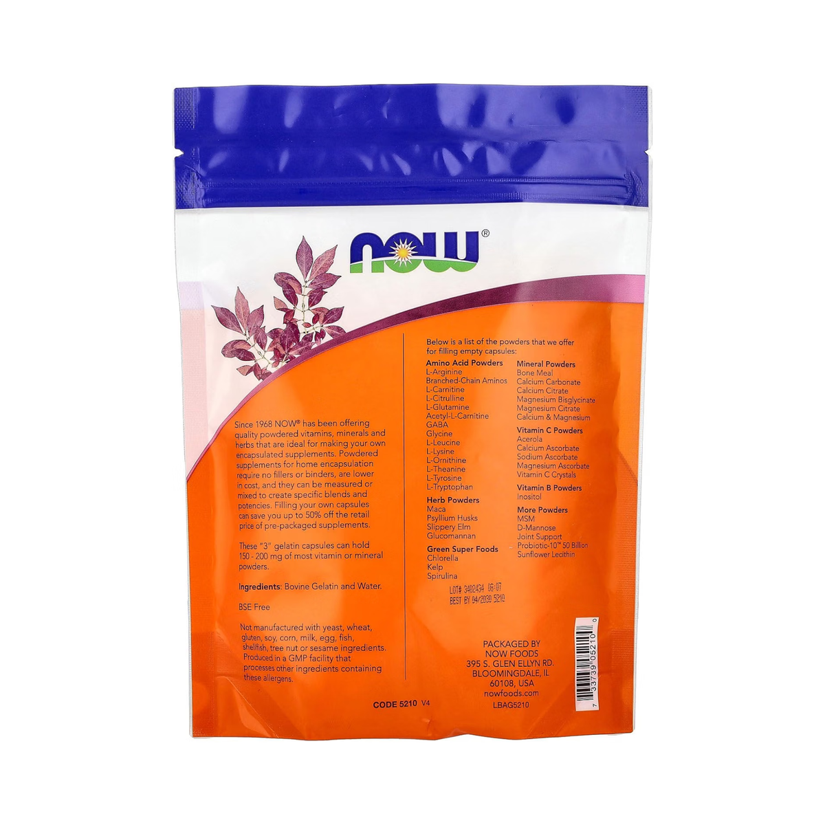 NOW Foods Empty Gelatin Capsules, Size 3