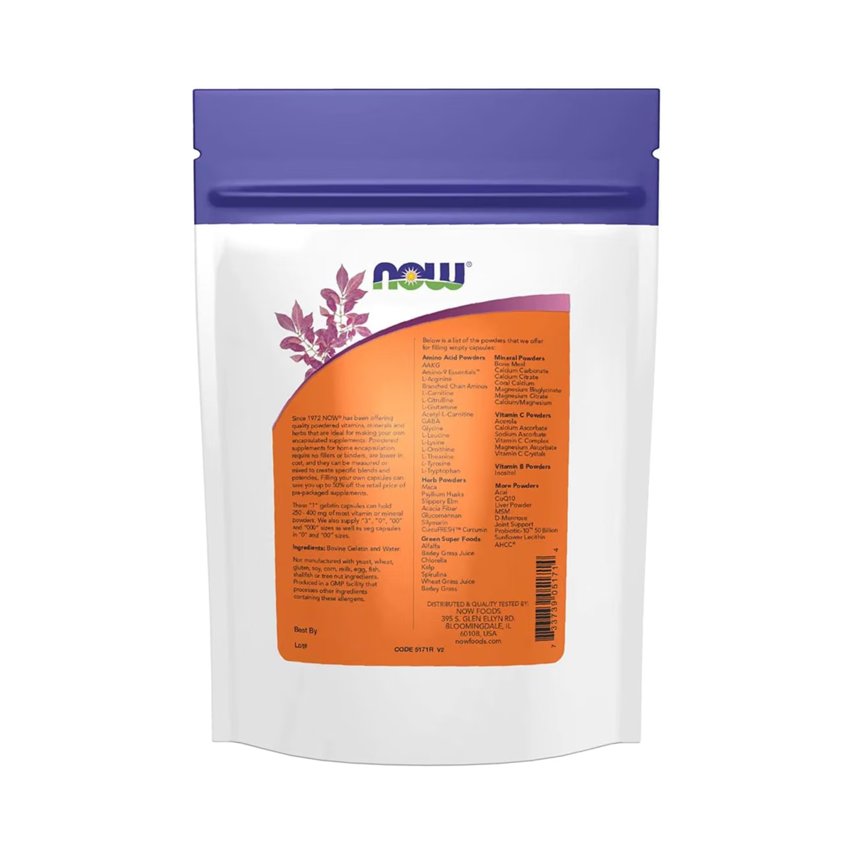 NOW Foods Empty Gelatin Capsules, Size 1