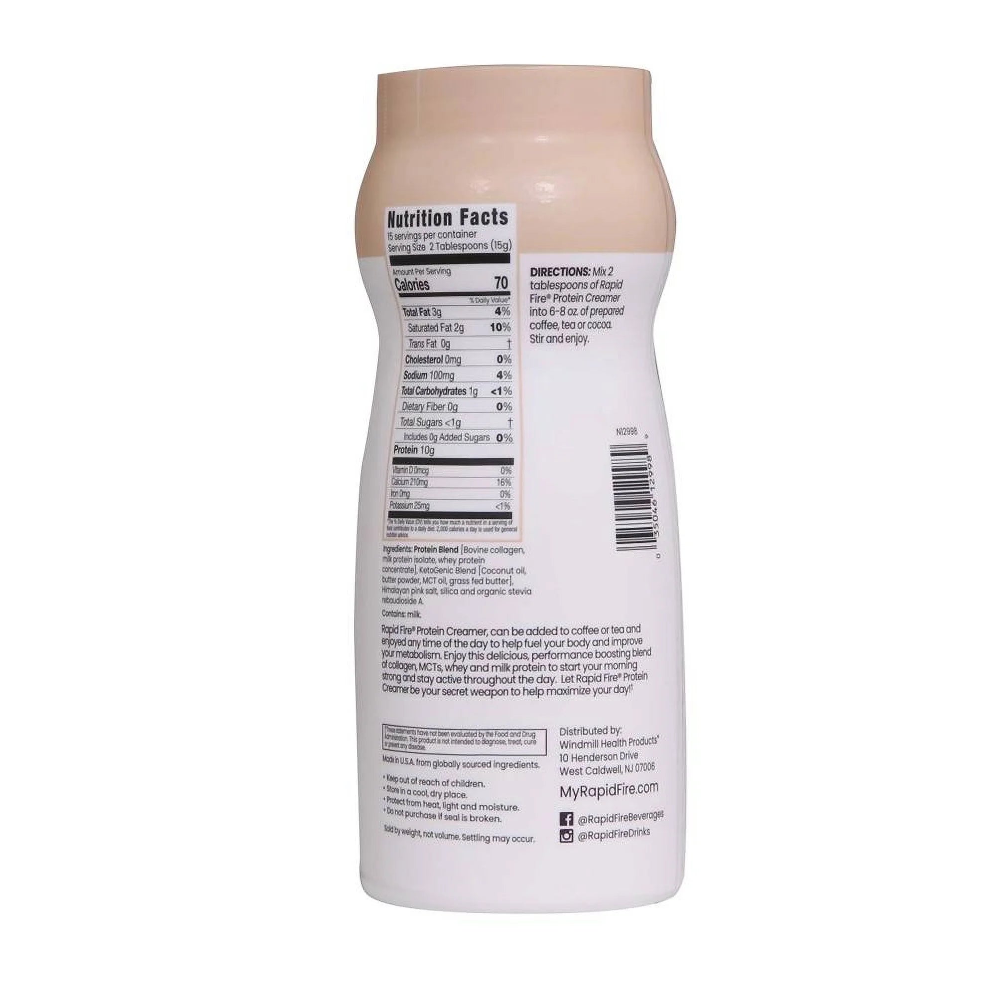 Rapid Fire Protein Creamer - Toasted Hazelnut 7.93OZ