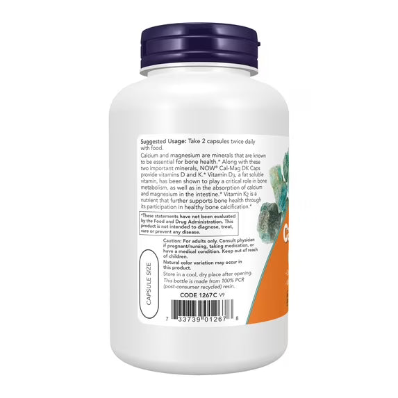 NOW Foods Cal-Mag DK, Complete Bone Formula, 180 Capsules