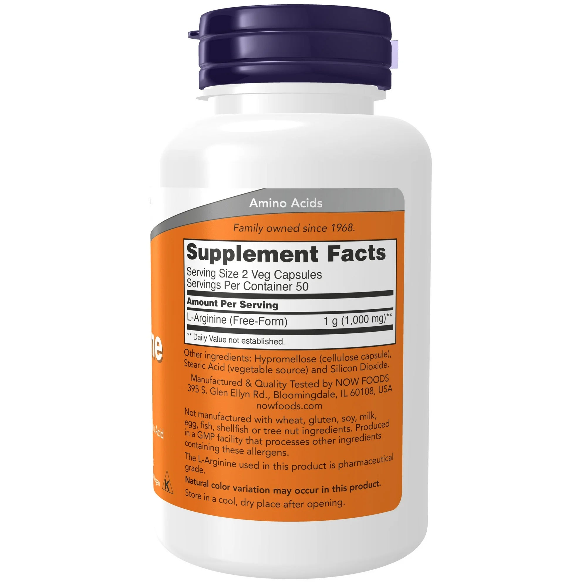 NOW Foods, L-Arginine, 500 mg, 100 Veg Capsules