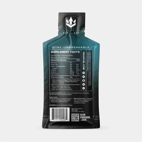 Frog Fuel Power Liquid Protein Shots, 15g Nano-Hydrolyzed Grass-Fed Collagen, Post-Workout Recovery, Gluten-Free, Sugar-Free, Berry Flavor, 1 oz, 24 Pack