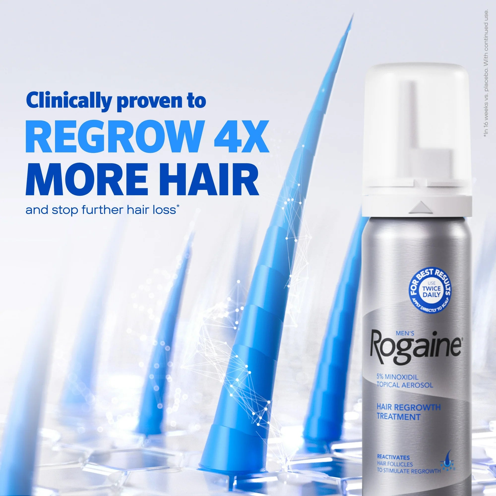 Rogaine Mens' 5% Minoxidil Foam for Hair Regrowth - 6.33oz 3-Mo Supply