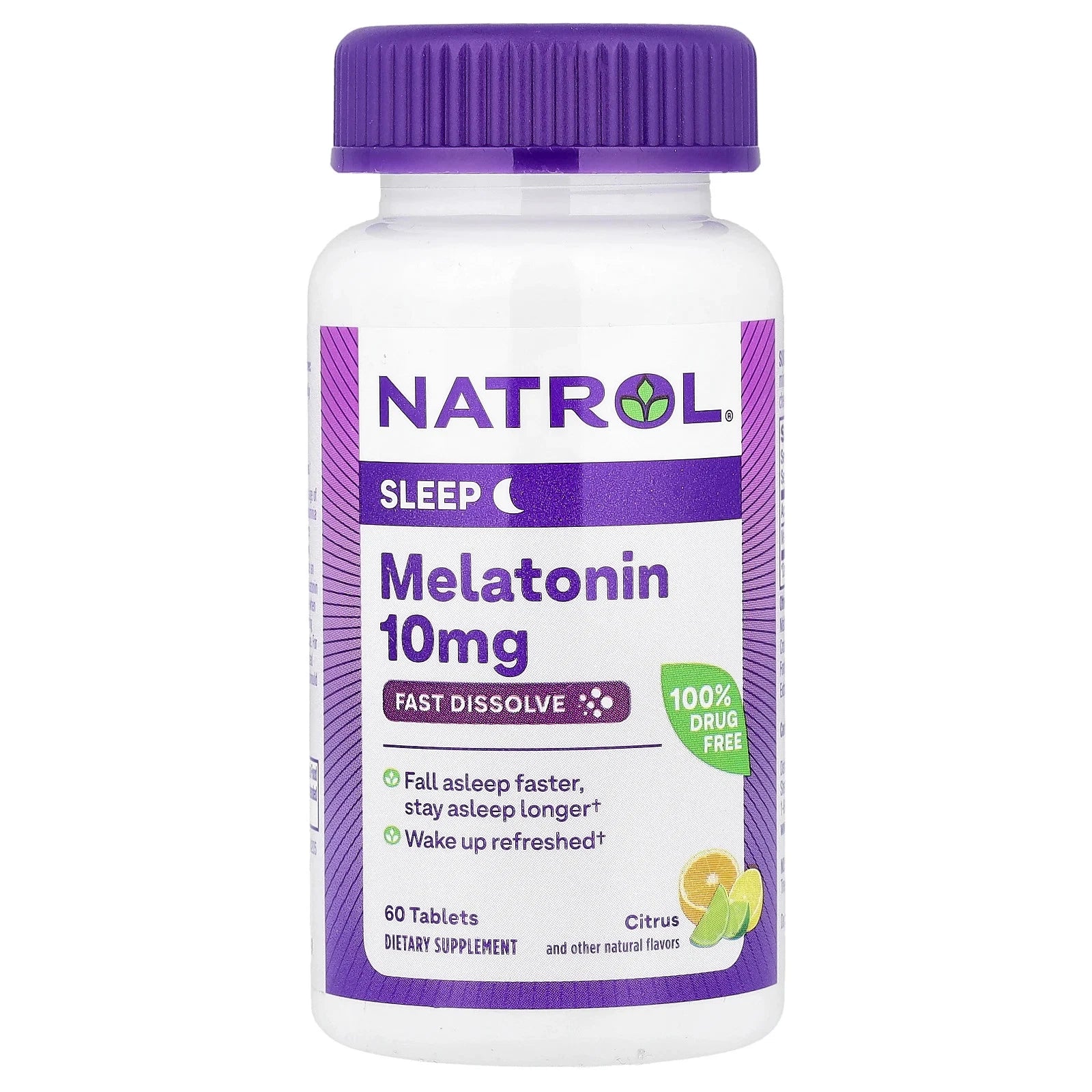 Natrol Fast Dissolve Melatonin 10 mg Tablets, Citrus Natural Flavor 60 ea